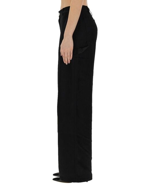 Moschino Black Wide Leg Pants Viscose Trousers