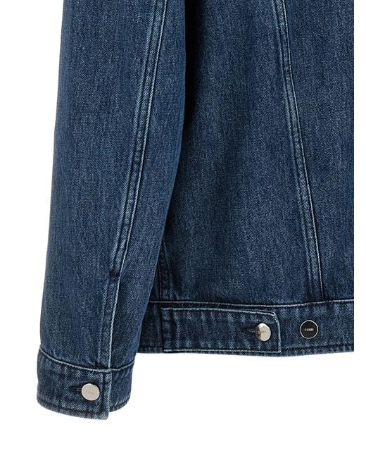 Fendi Blue 'Ff Selleria' Denim Jacket for men