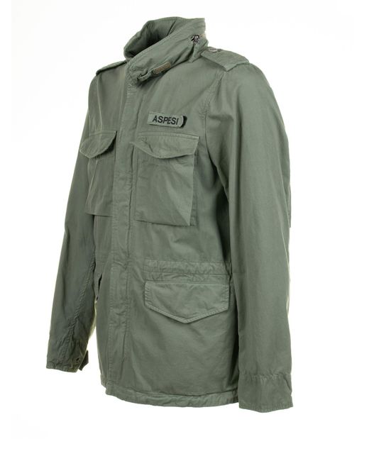 Aspesi Green Sage 4-Pocket Jacket With Buttons for men