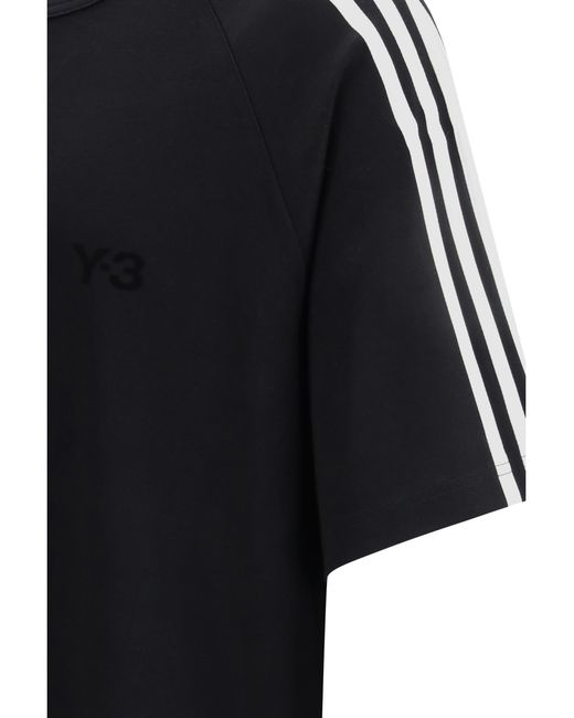 Adidas Black Short-Sleeve T-Shirt 3 Stripes Lyocell T-Shirts for men
