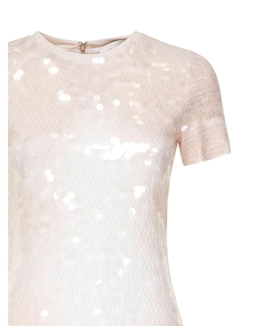 Sportmax White Long Dress With Sequins