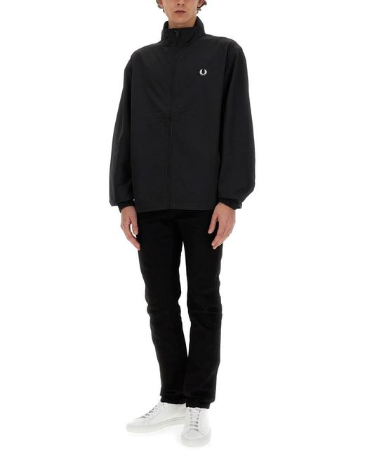 Fred Perry Black Jacket With Logo for men