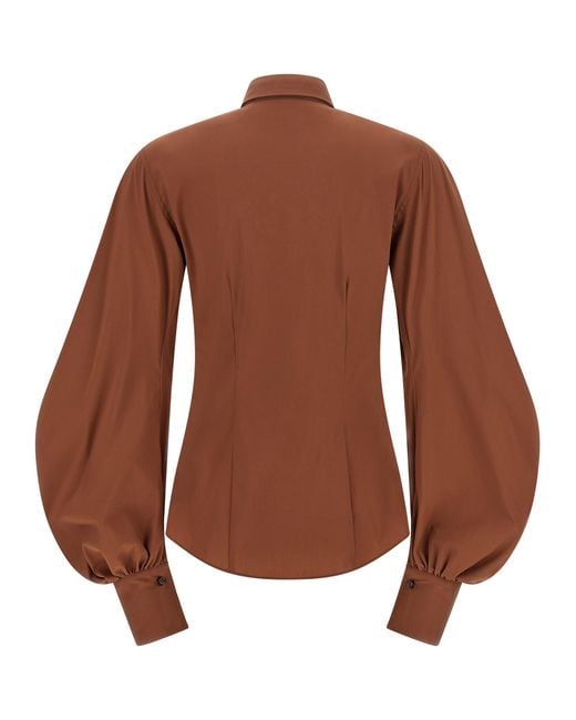 Brunello Cucinelli Brown Cotton Blouse