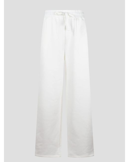Gucci White Embroidered Cotton Jersey Trousers