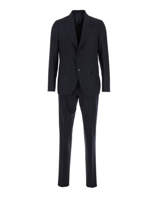 Lardini Blue Single-Breasted Suit With Classic Revers for men