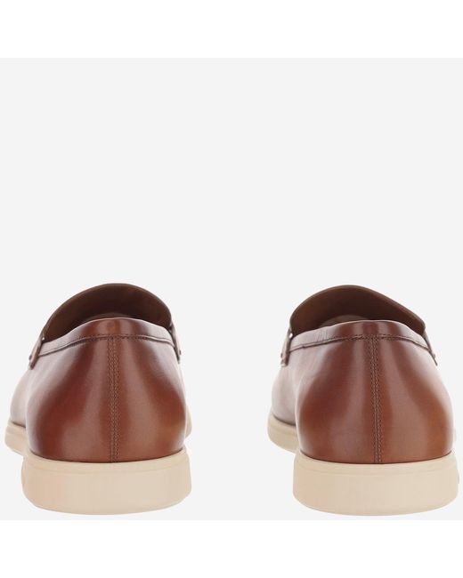 Ferragamo Brown Leather Loafers Calf for men