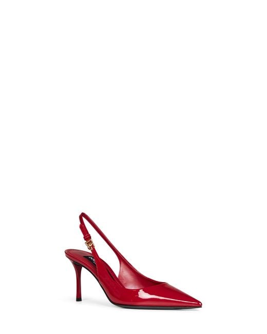 Dolce & Gabbana Red Dolce & Gabbana Patent Leather Slingback Pumps