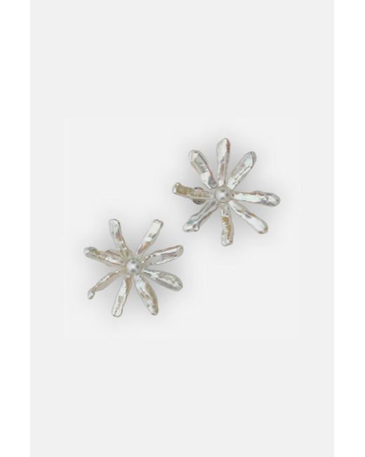 Simone Rocha Multicolor Pearl Earrings With Blossom Flowers