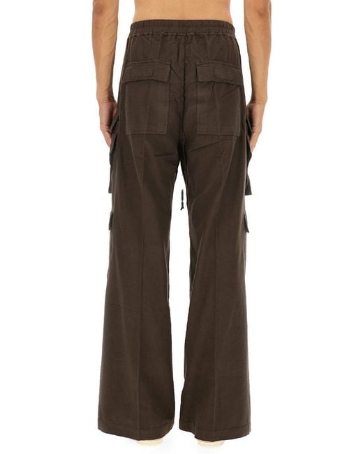 Rick Owens Brown Double Cargo Jumbo Belas Pants Cotton Trousers for men