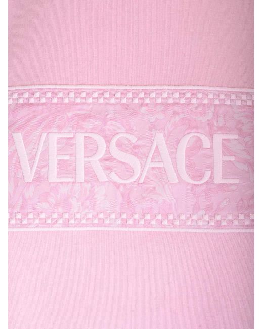 Versace Pink Embroidered Baroque T-Shirt
