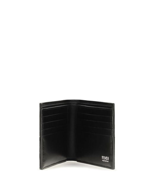 Fendi Black Ff Jacquard Bifold Wallet for men