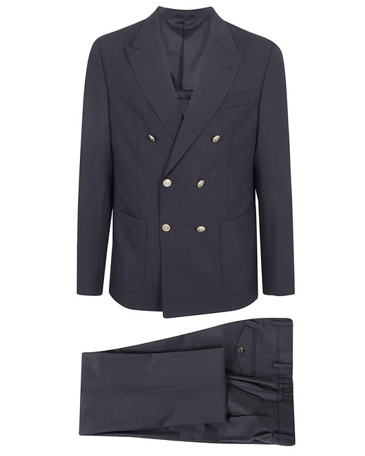 Eleventy Blue Double Breasted Suit for men