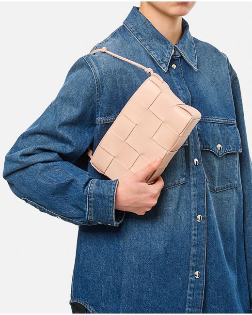Bottega Veneta Pink Cassette Pouch W/ Strap Leather Shoulder Bag
