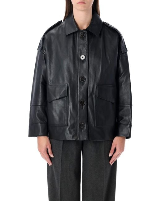 Sessun Black Sessùn Harriboyd Short Lamb Leather Jacket