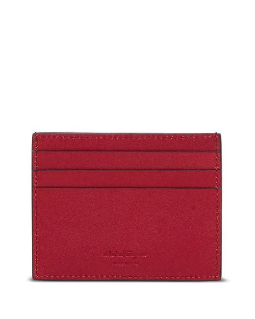 Ferragamo Red Cardholder Revival Leather Calf Accessory for men