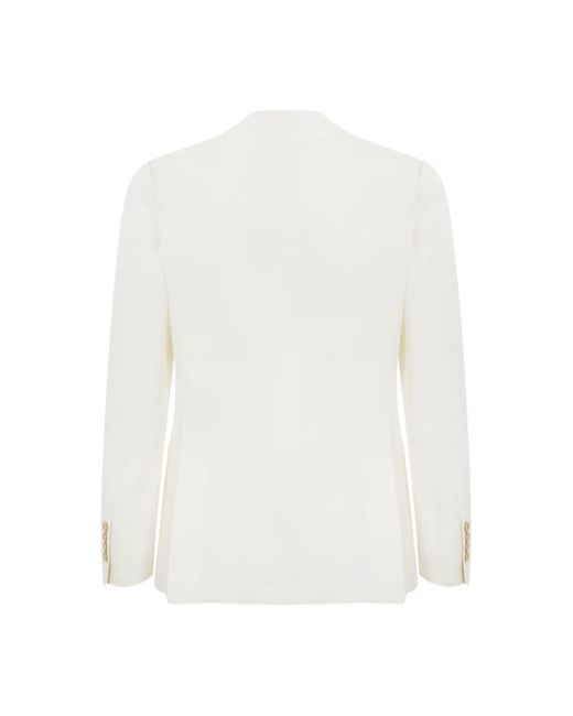 Eleventy White Double-Breasted Jacket for men