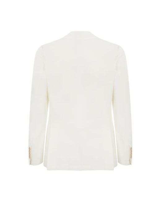 Eleventy White Single-Breasted Cotton Jacket for men