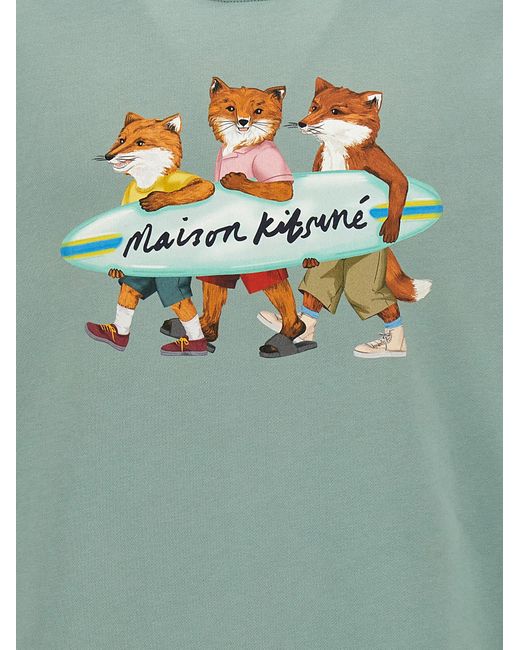 Maison Kitsuné Green 'Surfing Fox' Sweatshirt for men