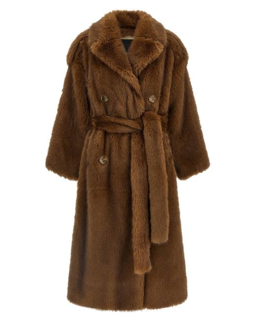 B&amp;B COUTURE Brown B&B Couture Farrah Coat