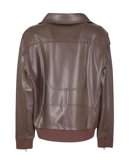 Norma Kamali Oversized Moto in Brown Lyst