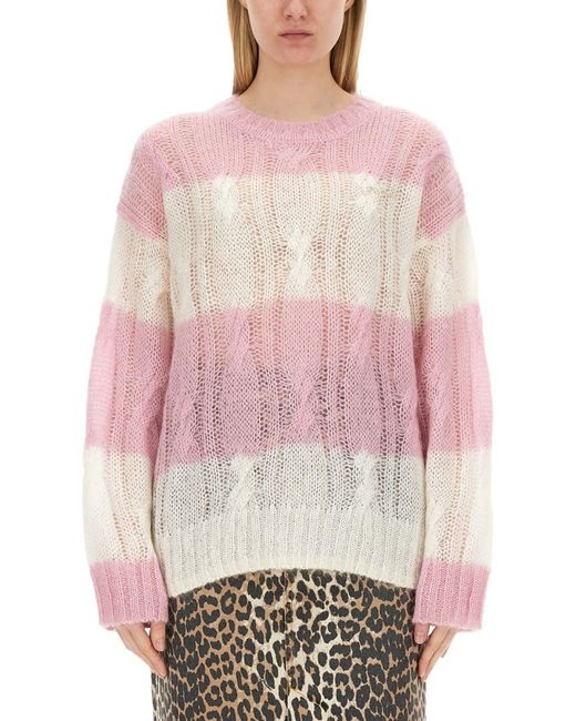 Ganni Pink Cable-Knit