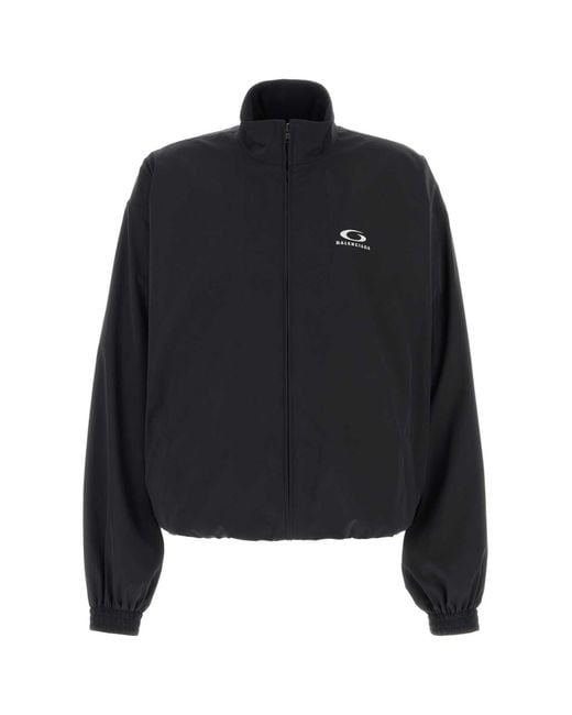 Balenciaga Black Stretch Polyester Oversize Jacket for men
