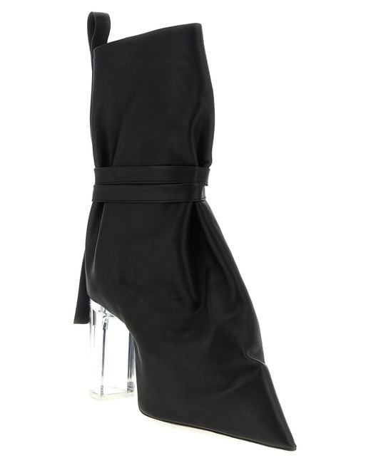 Rick Owens Black Solid Tied Taco Kiss Boots
