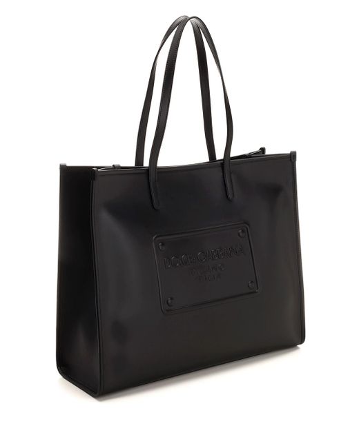 Dolce & Gabbana Black Leather Shopper for men