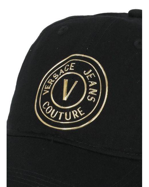 Versace Black Baseball Cap With Vemblem Logo for men