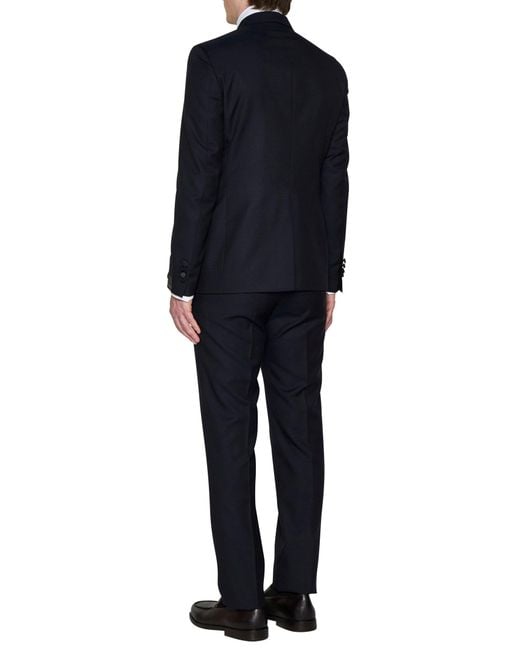 Tagliatore Blue Double-Breasted Wool And Mohair Tuxedo for men
