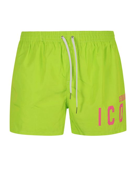 DSquared² Green Be Icon Swim Shorts for men