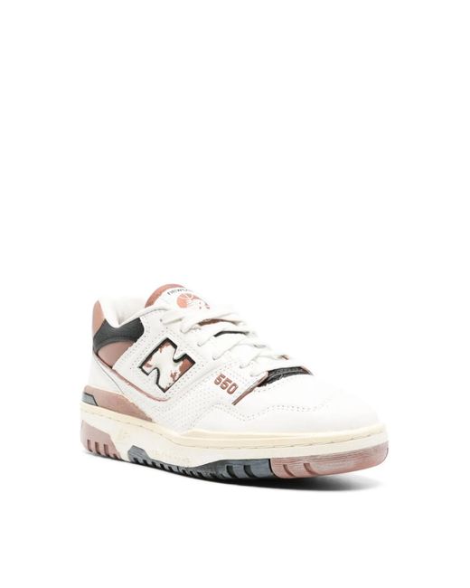 New Balance White 550 Vintage Pack Pecan Sneakers for men