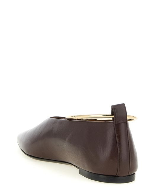 Jil Sander Brown Goatskin Ballet Flats