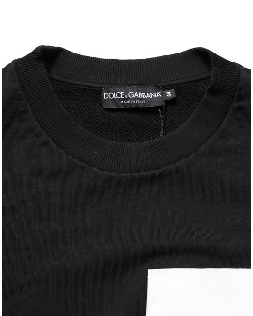 Dolce & Gabbana Black Logo Milano Cotton Sweatshirt Sweater Clothing for men