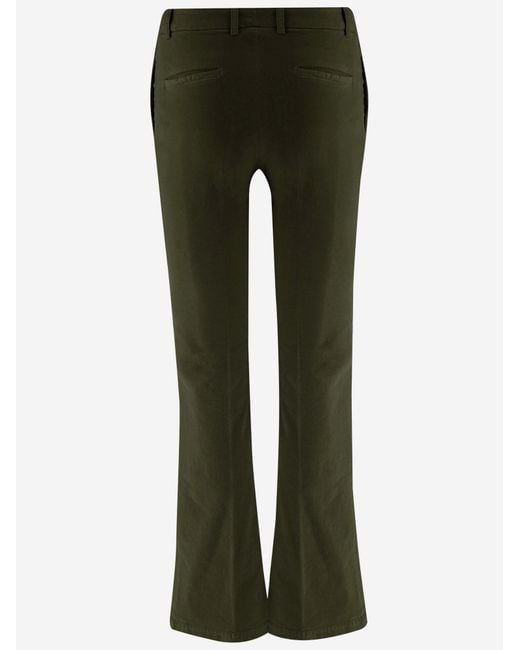 Ql2 Green Pants Stretch Cotton Velvet Trousers