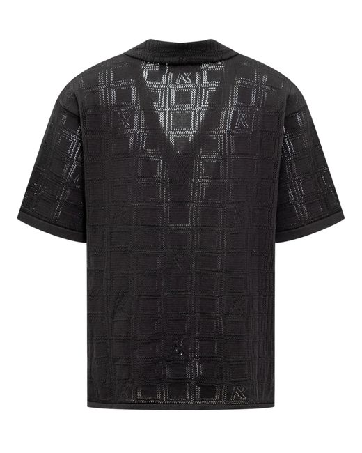 Represent Black Shirt With Geometric Pattern for men