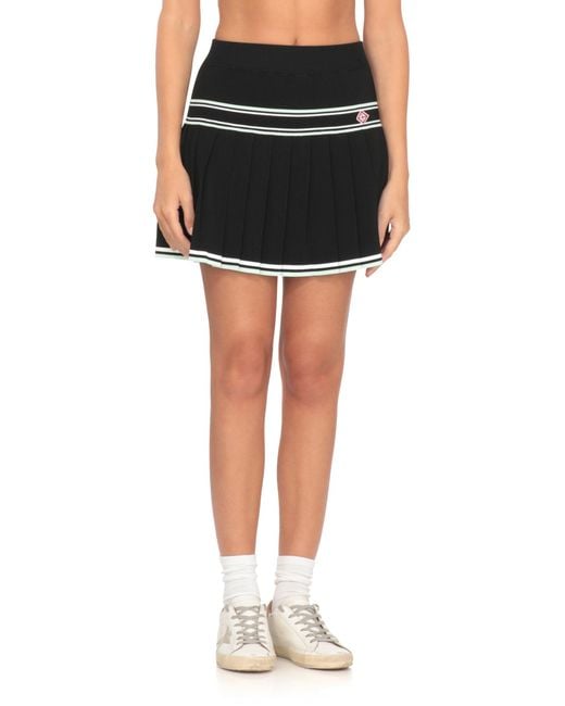 Casablanca Black Pleated Viscose Skirt