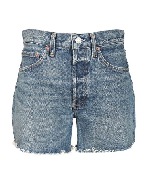 Agolde Blue Parker Long Shorts