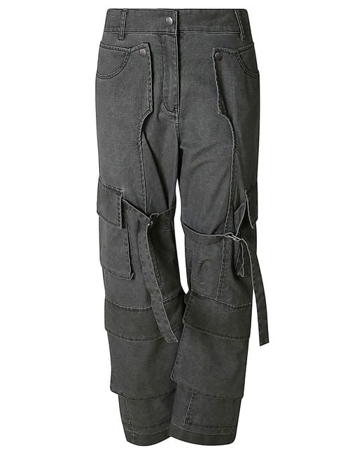 Acne Gray Multi Pockets Layered Cargo Pants
