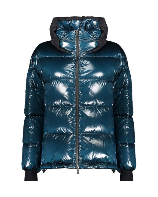 Herno Blue Glossy Nylon Down Jacket