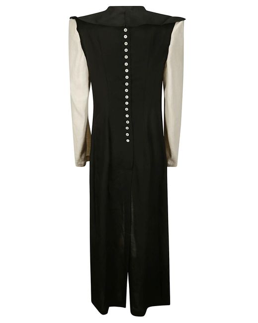 Yohji Yamamoto Black Button Detail Dress