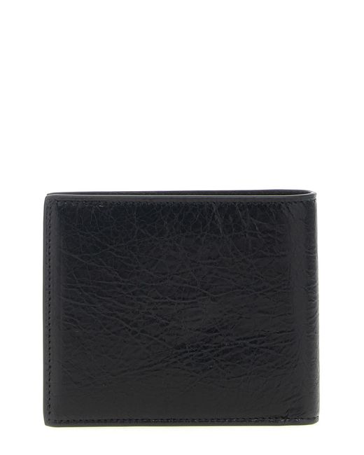 Balenciaga Black Leather Logo Wallet for men