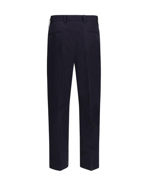 Prada Blue Tailored Cotton Poplin Pants for men