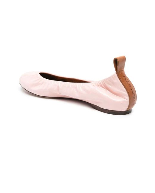 Lanvin Pink Patent Leather Ballerina Shoes