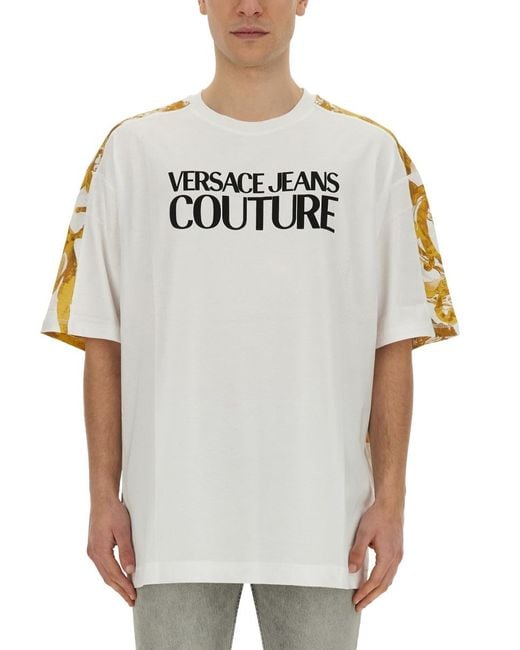 Versace Gray T-Shirt With Logo for men