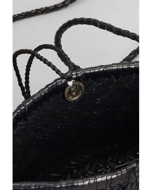 Dragon Diffusion Gray Minsu Shoulder Bag In Black Leather