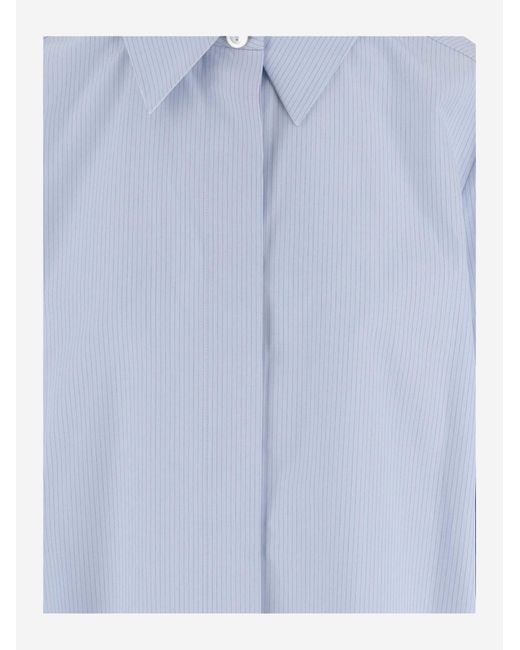 Jil Sander Blue Shirt Striped Cotton