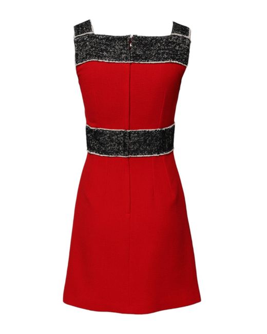 Dolce & Gabbana Wool Sleeveless A-Line Flared Mini Dress