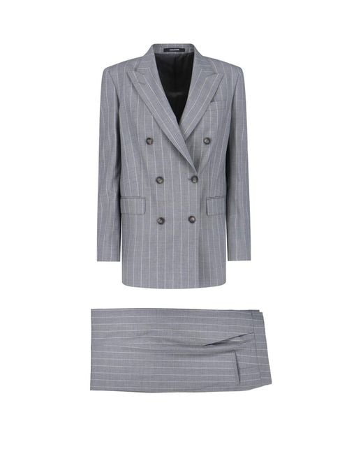 Tagliatore Gray Double-Breasted Suit T Jasmine
