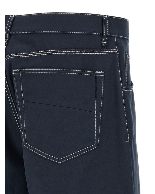 Fendi Blue Cotton Bermuda Shorts for men